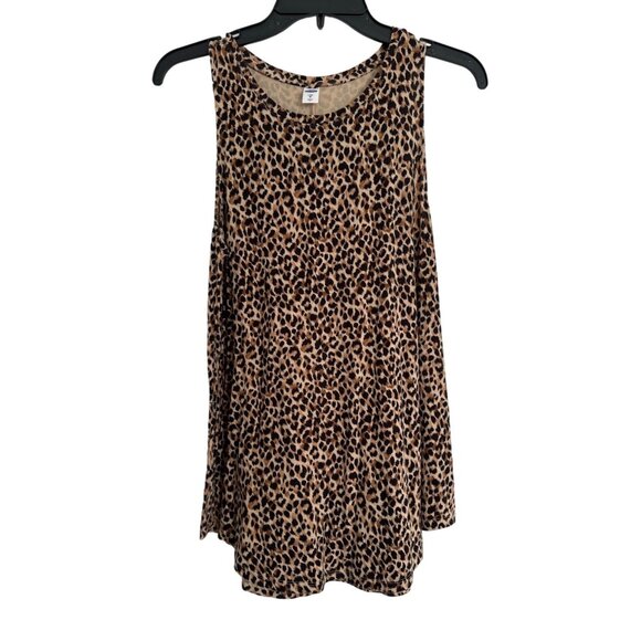 Old Navy Sleeveless Leopard Print Blouse Size Medium - Picture 1 of 6